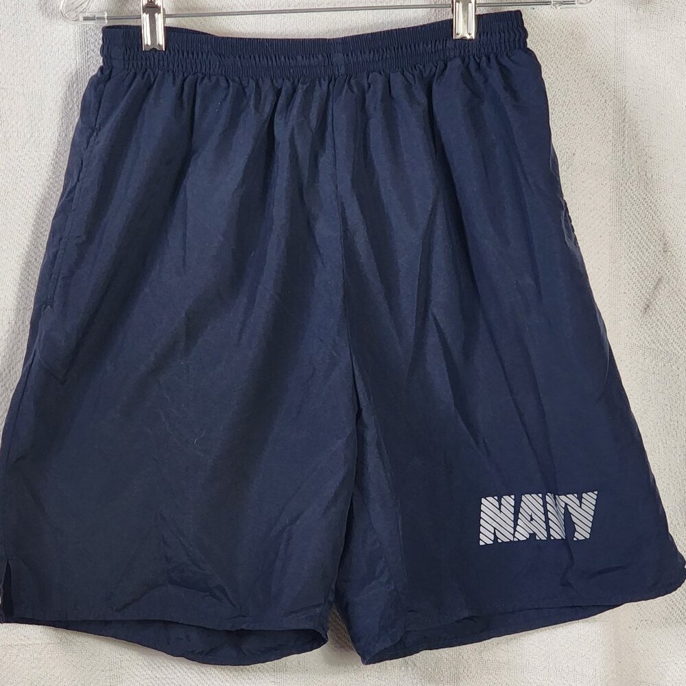 Unicor Navy Trunks Fully Lined 8" Nylon Poly Physical Fitness Uniform Size M